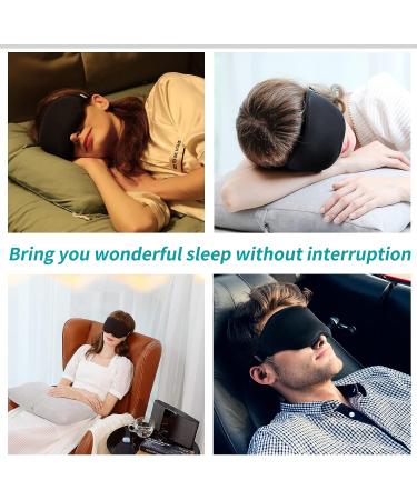 Gernaf 3D Contoured Cup Eye Mask for Sleeping with Carry Pouch and Earplugs - Lightweight Breathable Blindfold for Men and Women - Perfect for Travel and Better Sleep - Adjustable Black - Buy Online on GoSupps.com