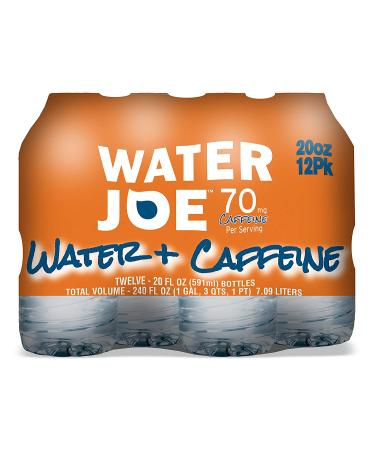 Water Joe Caffeinated Water (12 Pack) - 20 Oz Bottles | 70mg Caffeine, Sugar-Free Energy Drink Alternative - Buy Online on GoSupps.com
