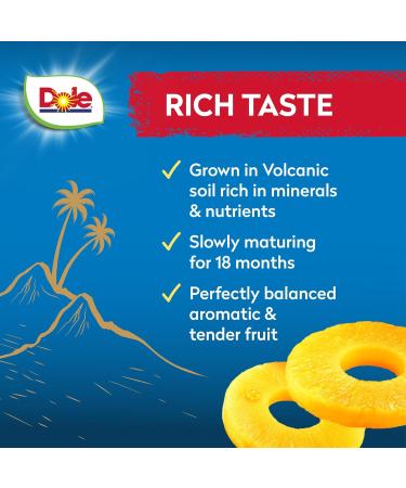 Dole Tropical Gold Premium Tinned Pineapple Slices in Juice 6 x 432g Healthy Snack Made with Fresh Fruit No Added Sugar Pineapple Cans Perfect for Breakfast & Dessert or Adding to Recipes Pineapple 432 g (Pack of 6) - Buy Online on GoSupps.com