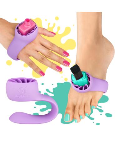 | Wearable nail polish holder (Adjustable to all nail polish bottle and hand sizes) | perfect for personal and business us... Purple