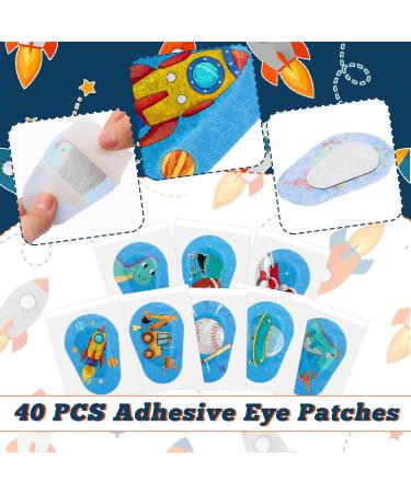 Panitay 40 Pcs Kids Eye Patches - Adhesive Eye Patch for Boys & Toddlers Bulk Light Blocking Cotton Pads with Cute Designs for Lazy Eye Care - Buy Online on GoSupps.com