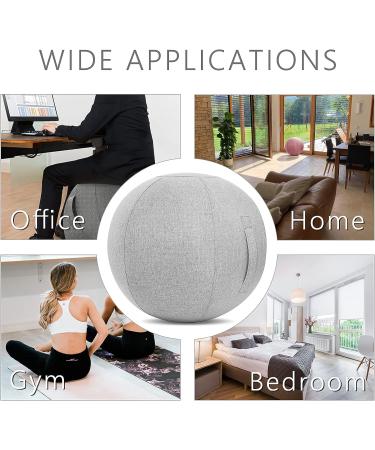 Nanspring Balance Training Exercise Ball Chair | Office & Home Stability Fitness | Ergonomic Posture Activating Ball with Handle & Cover | Light Gray 25x25 - Buy Online on GoSupps.com