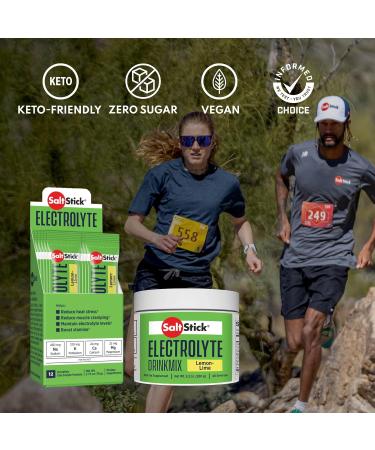 SaltStick DrinkMix Electrolyte Powder - Sugar Free Lemon Lime | Hydration Drink Mix | 40 Servings | No Artificial Sweeteners - Buy Online on GoSupps.com