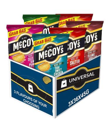 McCoy's Crisps Selection Pick Any 3 Cases of 36x45g for Any Flavours of Your Choosing - Includes 7 Varieties of Crunchy Potato Crisps Perfect for Snacking - Buy Online on GoSupps.com