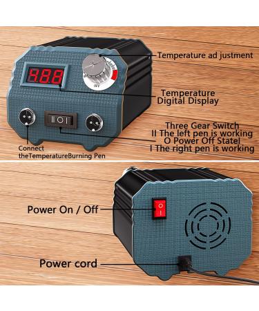 60W Wood Burning Kit with 24 Tips, Dual Pen Pyrography Tool for Teen Artists - Perfect Gift for Creative Teens | Black Grey - Buy Online on GoSupps.com