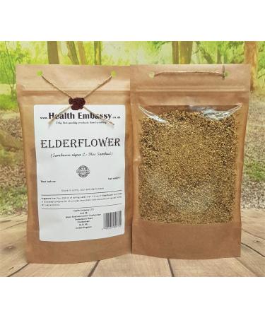 Health Embassy Elderflower Tea | Fleurs De Sureau | Sambucus Nigra L | Loose Herbal Tea (50g) - Buy Online on GoSupps.com