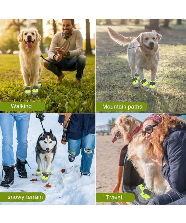 Medium and Large Dog Boots for All-Weather Protection | Waterproof, Anti-Slip, and Durable | 4-Piece Set in Green #8 | Ideal for 74-90 lbs Dogs - Buy Online on GoSupps.com