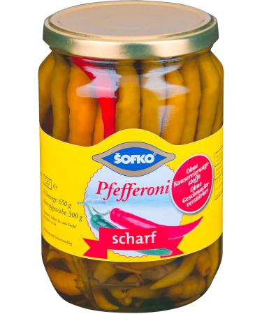 Sofko Green Peppers Hot Pickled Peppers 650g