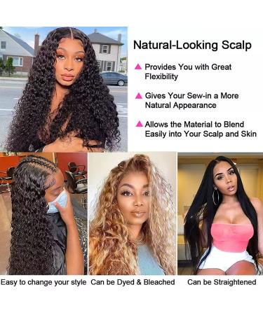 32 Inch Glueless Deep Wave Lace Front Wig - 150% Density Brazilian Human Hair - HD Transparent - Pre Plucked - For Black Women - Buy Online on GoSupps.com