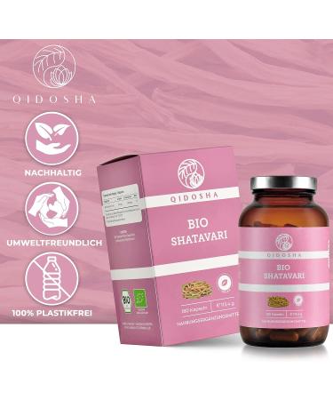 Qidosha Bio Shatavari Capsules 1500 mg - Organic Vegan 180 pcs | Laboratory Tested High Dose Shatavari Powder in Glass Bottles - Buy Online on GoSupps.com