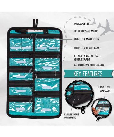 Water-Resistant Roll-Up Travel Pill Organizer | 11 Pockets Erasable Labels & Collapsible Cup - Ideal for Meds Accessories First Aid & Jewelry - Buy Online on GoSupps.com
