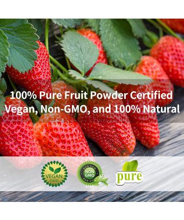 Organic Strawberry Powder - 5.3oz (150g) Freeze Dried Fruit Powder - Buy Online on GoSupps.com
