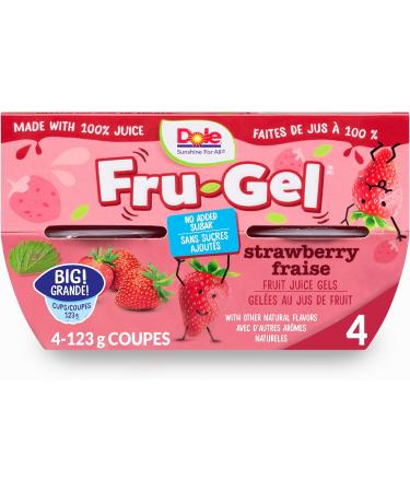 Dole Fru-Gel Strawberry Fruit Juice Gels Fun and Healthy School Snack your kids will love! Made with 100% Fruit Juice & No Added Sugar (123g 24 Total Cups) - Buy Online on GoSupps.com