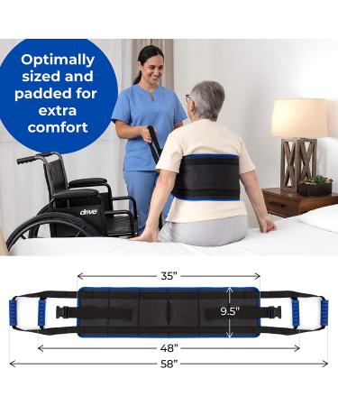 EYRA Transfer Sling - 34 Non-Slip Gait Belt for Elderly, Disabled, Seniors - Patient Lift Aid for Home Use - Padded Handles - Black - Buy Online on GoSupps.com