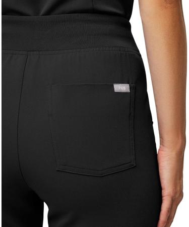 FIGS Zamora High Waisted Jogger Style Scrub Pants for Women - Slim Fit, 6 Pockets, High Rise, Yoga Waistband - Black (Regular, Medium) - Buy Online on GoSupps.com
