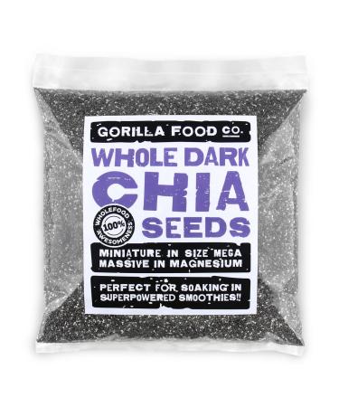 Gorilla Food Co. Whole Dark (Black) Chia Seeds - 800g - Raw - Non-GMO