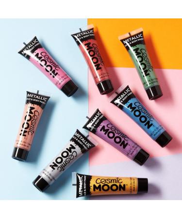 Cosmic Moon Silver Metallic Face & Body Paint - 12ml Water-Based Makeup for Adults & Kids - Buy Online on GoSupps.com