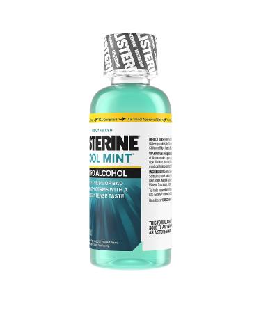 Listerine Zero Alcohol Mouthwash 3.2 fl. oz - Cool Mint Flavor, Less Intense Alcohol-Free Oral Care for Bad Breath - Buy Online on GoSupps.com