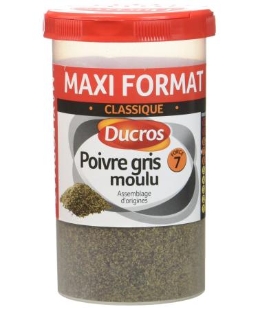Ducros Poivre Gris Moulu 90 g - Lot de 5
