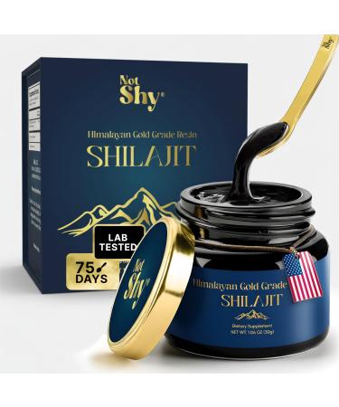 NOTSHY Gold Grade Himalayan Shilajit Resin Premium Ayurvedic Shilajit with Fulvic Acid & 85+ Minerals, High-Altitude Himalayan Source, Daily Wellness Adaptogen Supplement for Men & Women - 30g