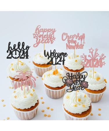24Pcs Hello 2023 Cupcake Topper Grocery & Gourmet Food Pantry Staples Cooking & Baking Frosting Icing & Decorations Cupcake Toppers - Buy Online on GoSupps.com