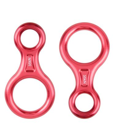 Azarxis 35 kN 50 kN Climbing Rescue Figure 8 Descender Large Bent-Ear Rigging Plate Heavy Duty & High Strength Rappel Device Equipment for Rappelling Belaying Tree Climbing Aerial Silks Rigging #01 Red - 35kN - 2 Pack