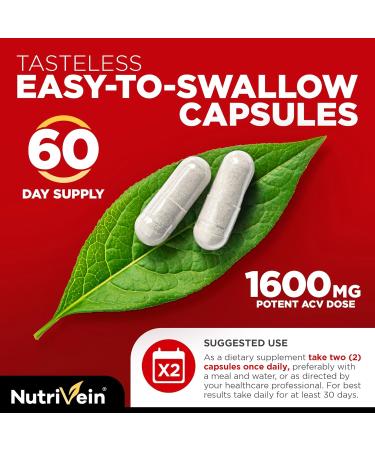 Nutrivein Premium Apple Cider Vinegar Capsules & Magnesium L-Threonate Bundle: High-Absorption Magnesium Threonate Supplement and Apple Cider Vinegar Supplements for Brain, Gut, & Overall Well-Being - Buy Online on GoSupps.com