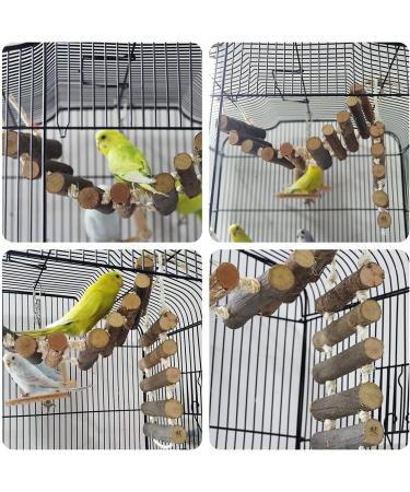 Cedar Alpha 2-Pack Wooden Rope Ladder Bird Toy - Natural Swing and Chewing Toys for Pet Bird Cage - Rodents Accessory - Buy Online on GoSupps.com