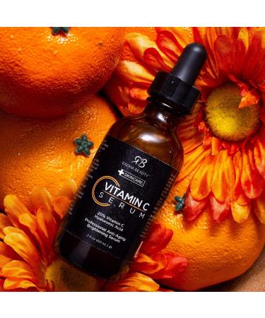 Radha Beauty Natural Vitamin C Serum 2oz - 20% Organic + E + Hyaluronic Acid for Anti-Aging | Wrinkles & Fine Lines - Buy Online on GoSupps.com