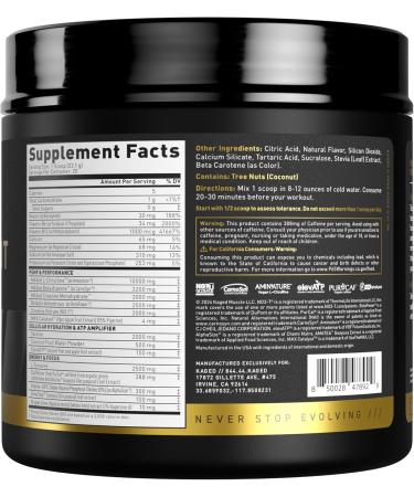 Kaged Pre Workout Powder Pre-Workout Elite for Men & Women | High Stimulant for Energy Focus Pumps | L-Citrulline Beta Alanine Creatine & 388mg of Organic Caffeine | Caribbean Sunrise Caribbean Sunrise (Elite) - Buy Online on GoSupps.com