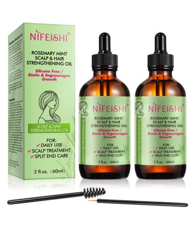 PLOBRT Rosemary Oil for Hair Growth 2 Pack Rosemary Essential Oil for Skin Face Eyebrow and Eyelash Growth 100% Pure Natural Improved Hair Growth Nourishes Scalp Rosemary Hair Oil For Men Women