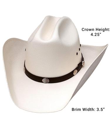 Child Authentic Classic Cattleman Straw Cowboy Hat with Silver Conchos - White - Kidz One Size Fits All - Buy Online on GoSupps.com