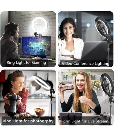 10.5'' Desktop Ring Light with Stand and Phone Holder - Perfect for Zoom Meetings and Video Calls - Ideal for Makeup, Recording, Streaming - Black - Buy Online on GoSupps.com