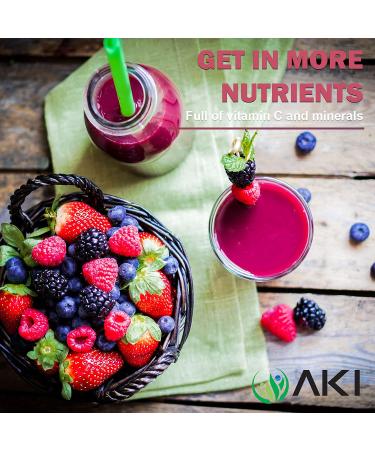 AKI Natural 4-Berry Blend Powder (5.29 Oz/150Gr) | Rich in Antioxidants | Sugar-Free Coloring for Smoothies, Ice Cream, Popsicles, Yogurt - Buy Online on GoSupps.com