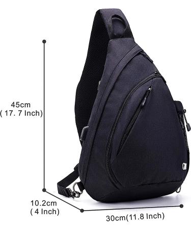 TurnWay Waterproof Sling Bag with USB Charging Port | Travel, Hiking, Cycling, Camping | Black - Buy Online on GoSupps.com