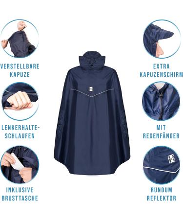 100% Waterproof Hock Bike Rain Poncho for Men & Women | Lightweight Rain Cape with Hood & Side Arm Openings - Perfect for Cycling - Buy Online on GoSupps.com