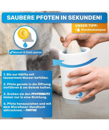  Bluepet Pfotenlitz Dog Paw Cleaner - Removes Dirt & Mud | Includes Microfiber Towel | Size L for Large Paws  - Buy Online on GoSupps.com