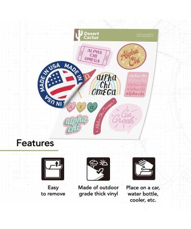 Alpha Chi Omega AXO Cute Sheet Sticker Decal for Laptop, Water Bottle, Car - Buy Online on GoSupps.com