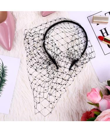 Lurrose Headband with Black Veil Hair Hoop Headband Simple Elegant Mesh Headdress for Woman Girl (Black) - Buy Online on GoSupps.com
