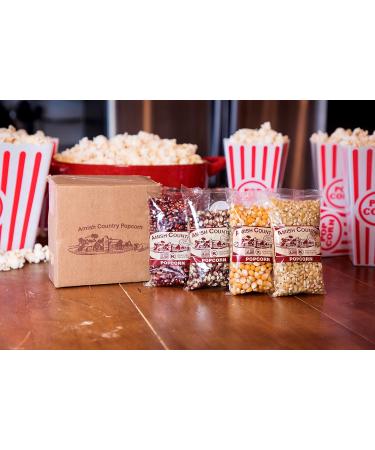 Amish Country Popcorn Variety Sampler - 4 oz Bags | Baby White, Red, Medium Yellow & Purple Kernels | Non-GMO & Gluten Free - Buy Online on GoSupps.com