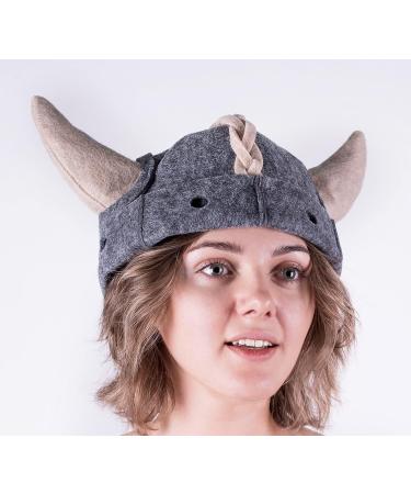 Buy Saunahut Viking Russian Banya Hat for Men | XL Gray Sauna Hat | Finnish & Ukrainian Style - Buy Online on GoSupps.com