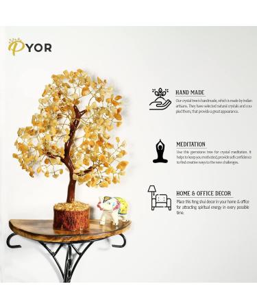 PYOR Aventurine Yellow Feng Shui Money Tree Crystals - Good Luck Energy Gemstones for Spiritual Decor - Buy Online on GoSupps.com