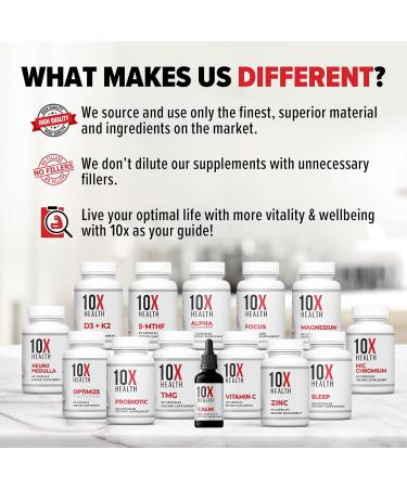 10X Health Vitamin D3 5000 IU & K2 MK7 - Menaquinone 7 High-Potency D3 K2 Vitamin Supplement for Bone Health Heart and Teeth - 125 mcg Vitamin D & 90 mcg Vitamin K2-60 Capsules - Buy Online on GoSupps.com