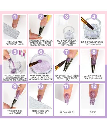 Morovan Glitter Acrylic Nail Kit - Professional Set for Nail Art Decoration and DIY Nail Extensions - Buy Online on GoSupps.com