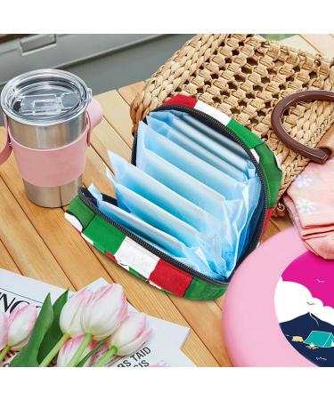 Shop Large Italy Flag Storage Bags for Women - Menstrual Cup Cylinder Zipper Pocket & More - Multi-Colored Inserts & Tampons - Buy Online on GoSupps.com