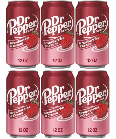 Dr Pepper Strawberries and Cream 12oz Cans Pack of 6