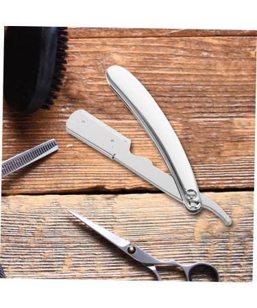 Frcolor Straight Edge Razor for Men - Stainless Steel Manual Blade Holder for Hairdressers & Eyebrow Trimming - Premium Quality Beard Razor - Buy Online on GoSupps.com