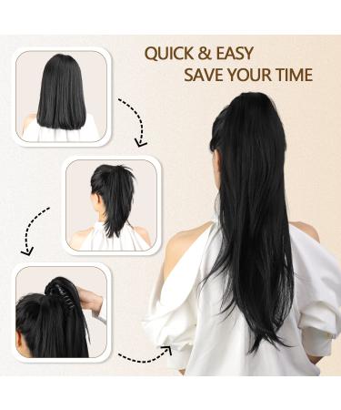 Isaic 22 Inch Claw Clip Ponytail Hair Extension - Dark Brown | Natural Wavy Sythetic Hairpiece for Women - Buy Online on GoSupps.com