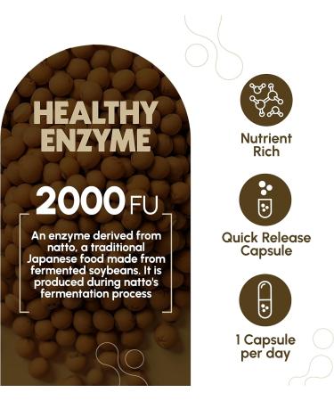 Nattokinase Supplement - 2000 FU of Enzyme - 270 Capsules of Nattokinase 100mg - Gluten Free Non-GMO Vegan 1 Count (Pack of 270) - Buy Online on GoSupps.com