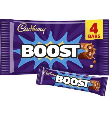  Cadbury Cadbury Boost Original Pack of 4 chocolate bars filled with biscuits and cocoa with chewy caramel and Cadbury milk chocolate 37g - Buy Online on GoSupps.com